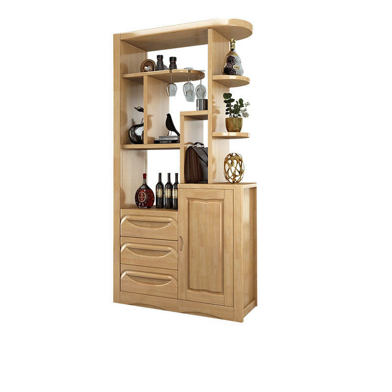 Los estantes de madera sólida incluyen gabinete de acento moderno para la sala de estar