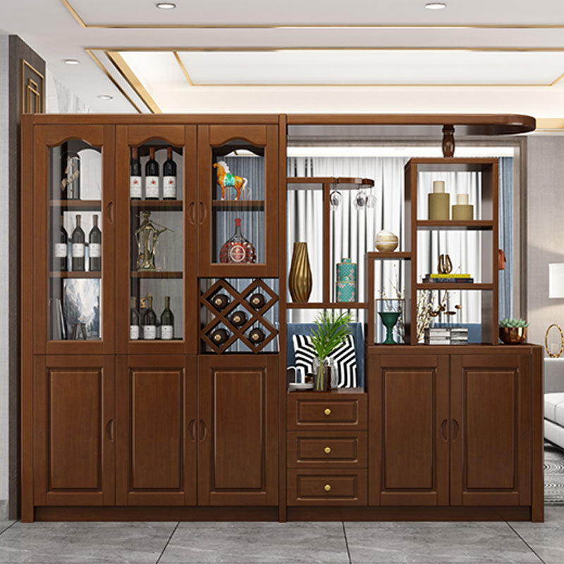 Los estantes de madera sólida incluyen gabinete de acento moderno para la sala de estar