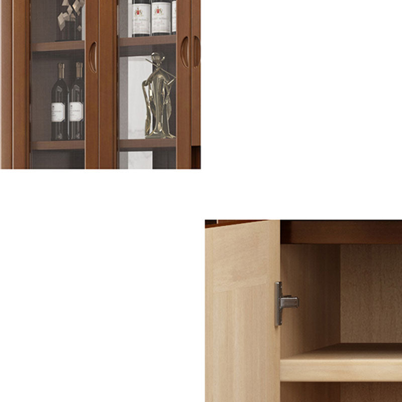 Los estantes de madera sólida incluyen gabinete de acento moderno para la sala de estar