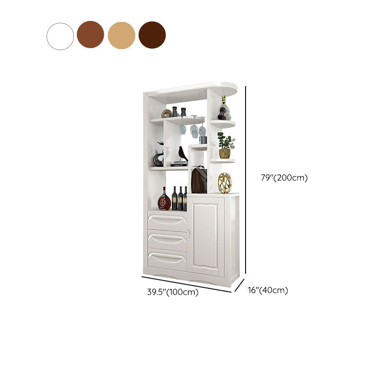 Los estantes de madera sólida incluyen gabinete de acento moderno para la sala de estar