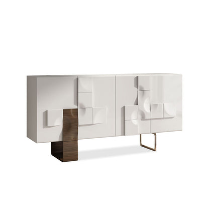 ウッドモダンリビングルーム35.4 "ドア付きの高さのアクセントキャビネット