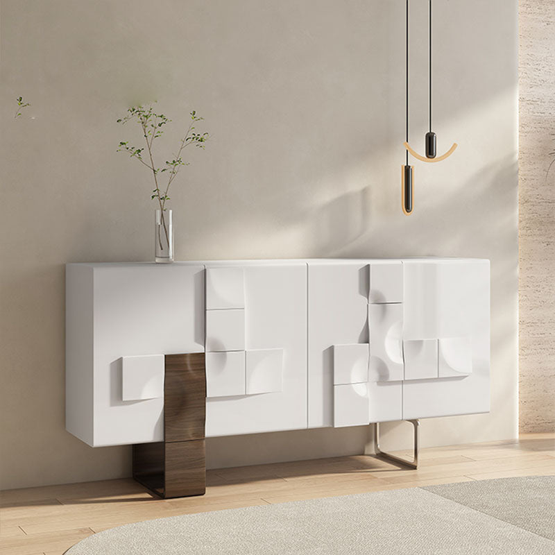 Wood Modern Living Room 35.4" Tall Accent Cabinet with Doors