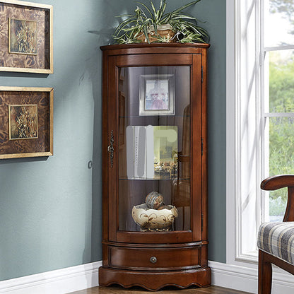 Glas in stand met vaste houten hoek rustieke accentkast met deuren