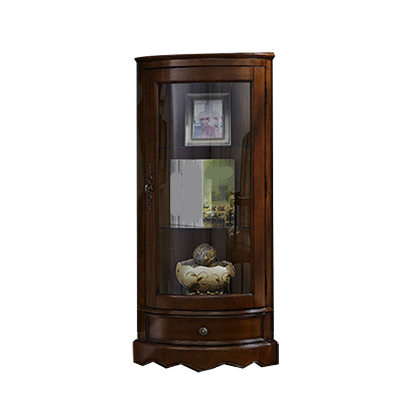 Glas in stand met vaste houten hoek rustieke accentkast met deuren