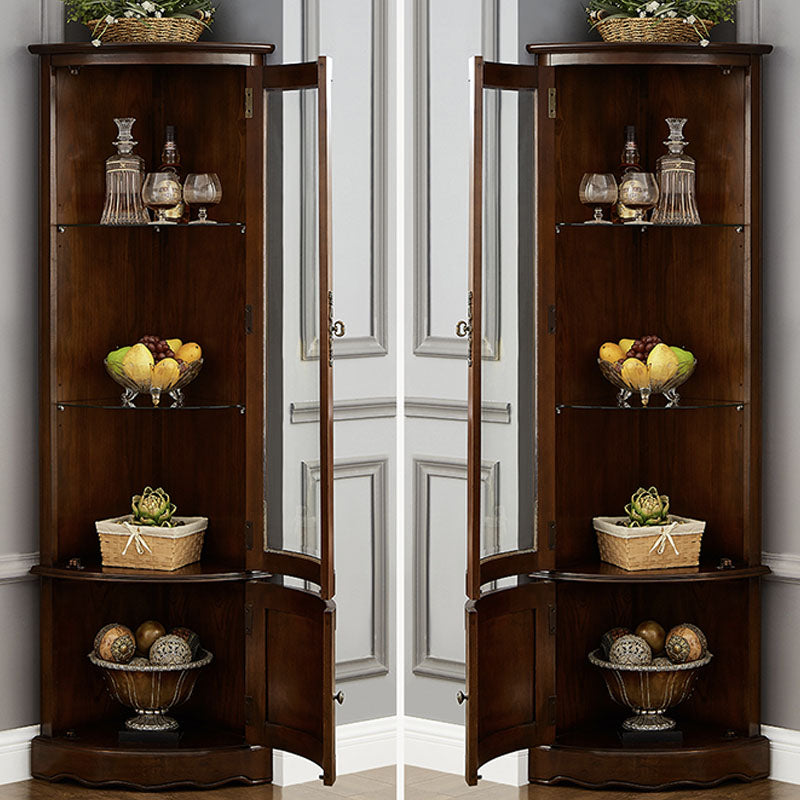Glas in stand met vaste houten hoek rustieke accentkast met deuren