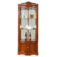 Glass Paned Solid Wood Rustic Knobs Accent Cabinet with Doors