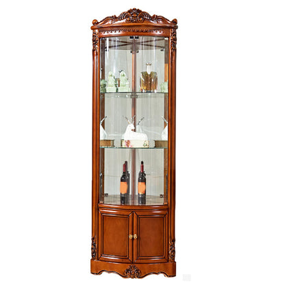 Gabinete de acento rústico de madera sólida de madera maciza con puertas con puertas