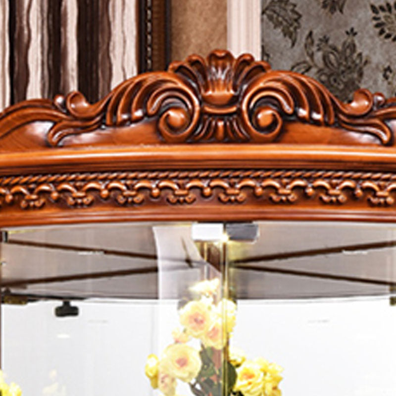 ドア付きのガラスパーン付きソリッドウッドの素朴なノブアクセントキャビネット