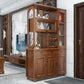 Rectangle en bois massif 76,77 "armoire d'accent de haut avec tiroirs et portes