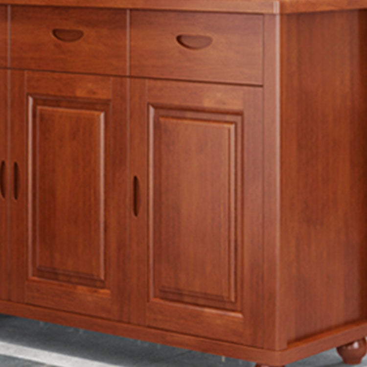 Rettangolo in legno massiccio 76,77 "Accento alto con cassetti e porte