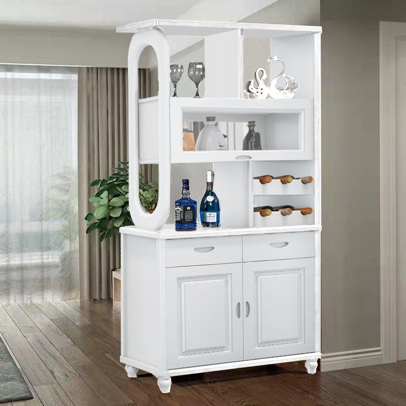 Rettangolo in legno massiccio 76,77 "Accento alto con cassetti e porte