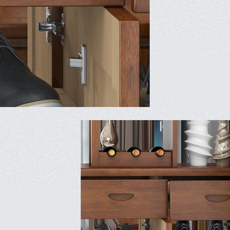 Rettangolo in legno massiccio 76,77 "Accento alto con cassetti e porte