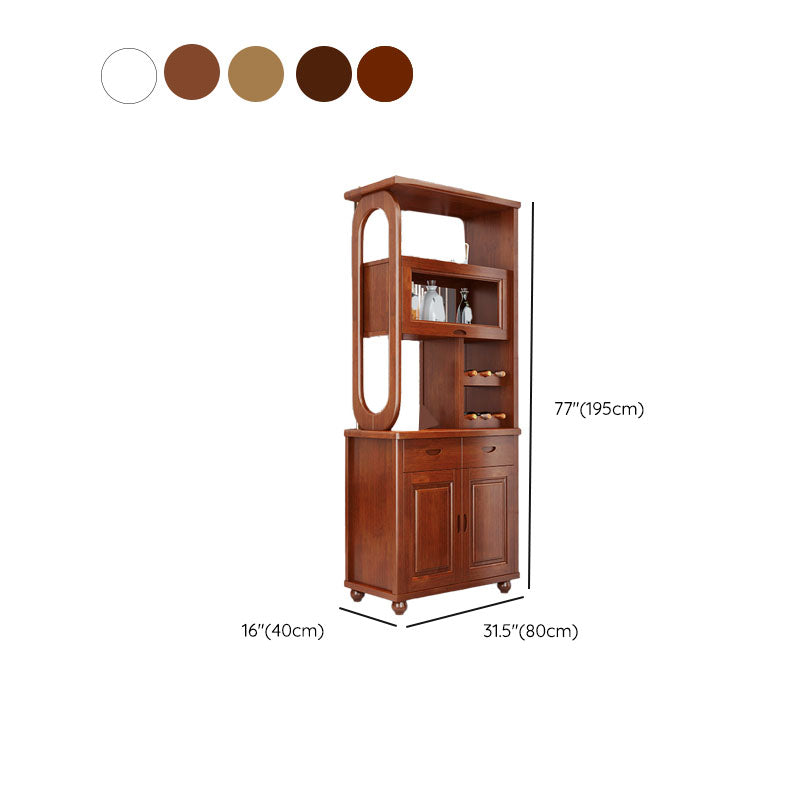 Rectangle Solid Wood 76.77" Tall Accent Cabinet with Drawers and Doors