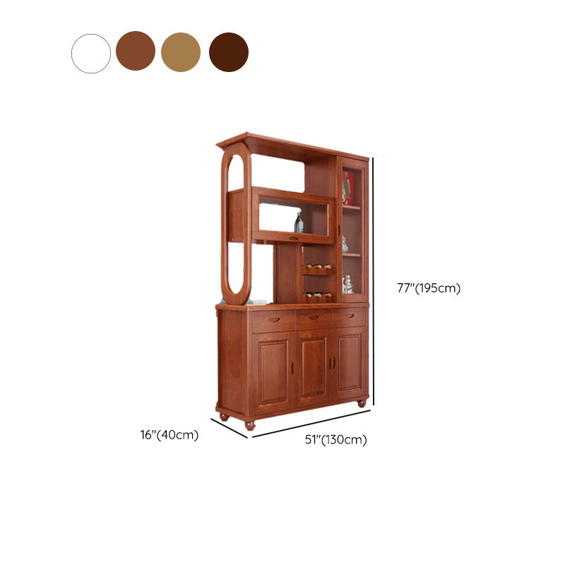 Rettangolo in legno massiccio 76,77 "Accento alto con cassetti e porte