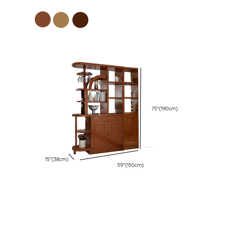 Contemporary 2-drawer Solid Wood 74.8" Tall Accent Cabinet with Doors Clearhalo 'Cabinets & Chests' 'cabinets_chests' 'furn' 'furn_cabinets_chests' 'Furniture' 'Living Room Furniture' 7823555