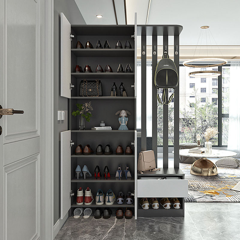 Modern 2-door Wood 78.74" Tall Accent Cabinet with Drawer for Living Room Clearhalo 'Cabinets & Chests' 'cabinets_chests' 'furn' 'furn_cabinets_chests' 'Furniture' 'Living Room Furniture' 7823594