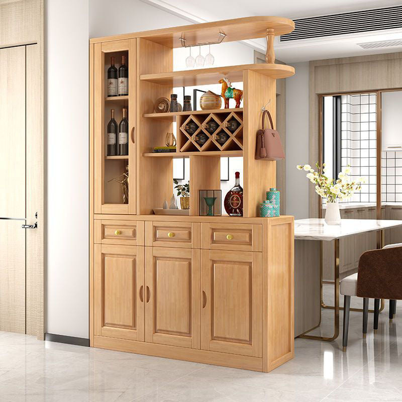 3-drawer Solid Wood Cabinet 15.74" Wide Accent Cabinet Doors 47"L x 16"W x 79"H Natural Clearhalo 'Cabinets & Chests' 'cabinets_chests' 'furn' 'furn_cabinets_chests' 'Furniture' 'Living Room Furniture' 7823621