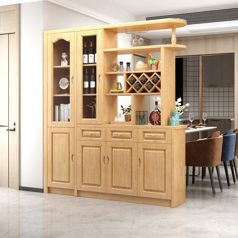 3-drawer Solid Wood Cabinet 15.74" Wide Accent Cabinet Doors 63"L x 16"W x 79"H Natural Clearhalo 'Cabinets & Chests' 'cabinets_chests' 'furn' 'furn_cabinets_chests' 'Furniture' 'Living Room Furniture' 7823629