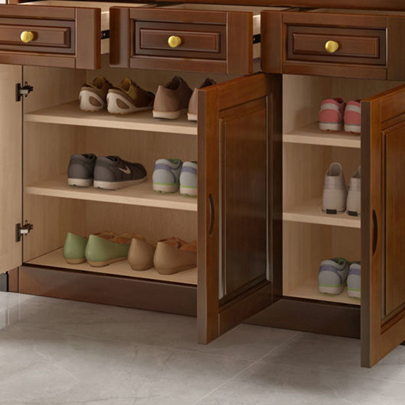 3-drawer Solid Wood Cabinet 15.74" Wide Accent Cabinet Doors Clearhalo 'Cabinets & Chests' 'cabinets_chests' 'furn' 'furn_cabinets_chests' 'Furniture' 'Living Room Furniture' 7823633