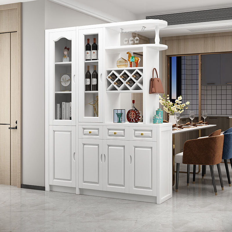 3-drawer Solid Wood Cabinet 15.74" Wide Accent Cabinet Doors 55"L x 16"W x 79"H White Clearhalo 'Cabinets & Chests' 'cabinets_chests' 'furn' 'furn_cabinets_chests' 'Furniture' 'Living Room Furniture' 7823645