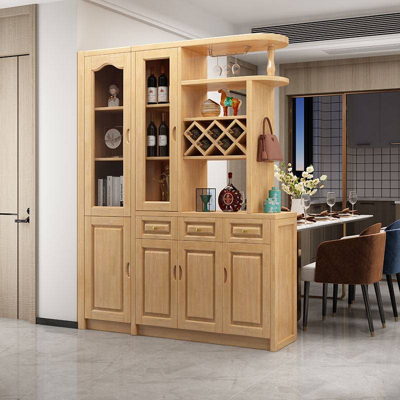 3-drawer Solid Wood Cabinet 15.74" Wide Accent Cabinet Doors 55"L x 16"W x 79"H Natural Clearhalo 'Cabinets & Chests' 'cabinets_chests' 'furn' 'furn_cabinets_chests' 'Furniture' 'Living Room Furniture' 7823646