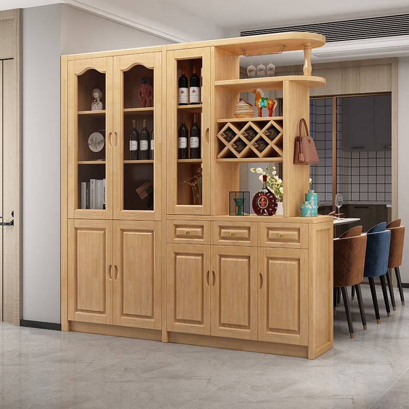 3-drawer Solid Wood Cabinet 15.74" Wide Accent Cabinet Doors 71"L x 16"W x 79"H Natural Clearhalo 'Cabinets & Chests' 'cabinets_chests' 'furn' 'furn_cabinets_chests' 'Furniture' 'Living Room Furniture' 7823650