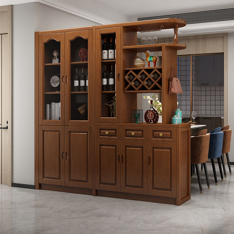 3-drawer Solid Wood Cabinet 15.74" Wide Accent Cabinet Doors 71"L x 16"W x 79"H Walnut Clearhalo 'Cabinets & Chests' 'cabinets_chests' 'furn' 'furn_cabinets_chests' 'Furniture' 'Living Room Furniture' 7823651