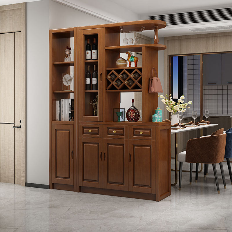 3-drawer Solid Wood Cabinet 15.74" Wide Accent Cabinet Doors 51"L x 16"W x 79"H Walnut Clearhalo 'Cabinets & Chests' 'cabinets_chests' 'furn' 'furn_cabinets_chests' 'Furniture' 'Living Room Furniture' 7823659