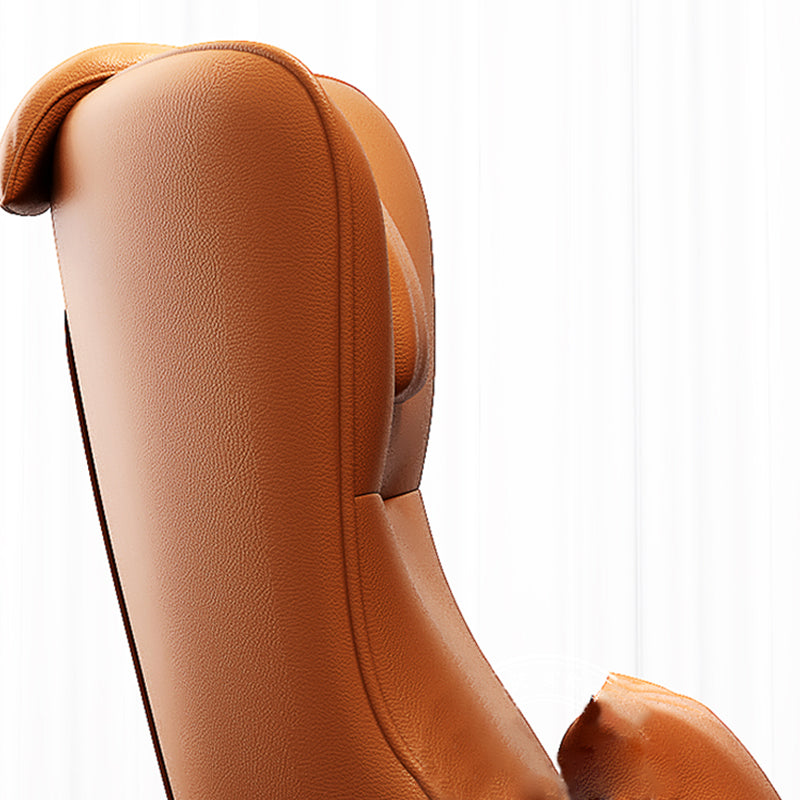 Fauteuil accent orange contemporain avec cadre en bois massif et pattes en métal