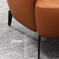 Fauteuil accent orange contemporain avec cadre en bois massif et pattes en métal