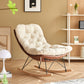 Sedia scandinava Parsons con beige trapuntato e base a slitta