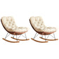 Sedia scandinava Parsons con beige trapuntato e base a slitta