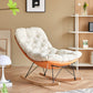 Scandinavische Parsons -stoel met beige getuft achteraan en slee -basis