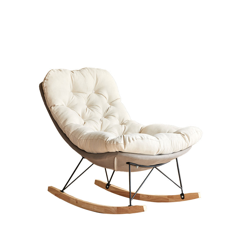 Sedia scandinava Parsons con beige trapuntato e base a slitta