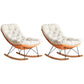 Sedia scandinava Parsons con beige trapuntato e base a slitta