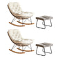 Sedia scandinava Parsons con beige trapuntato e base a slitta