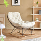 Sedia scandinava Parsons con beige trapuntato e base a slitta