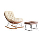 Sedia scandinava Parsons con beige trapuntato e base a slitta