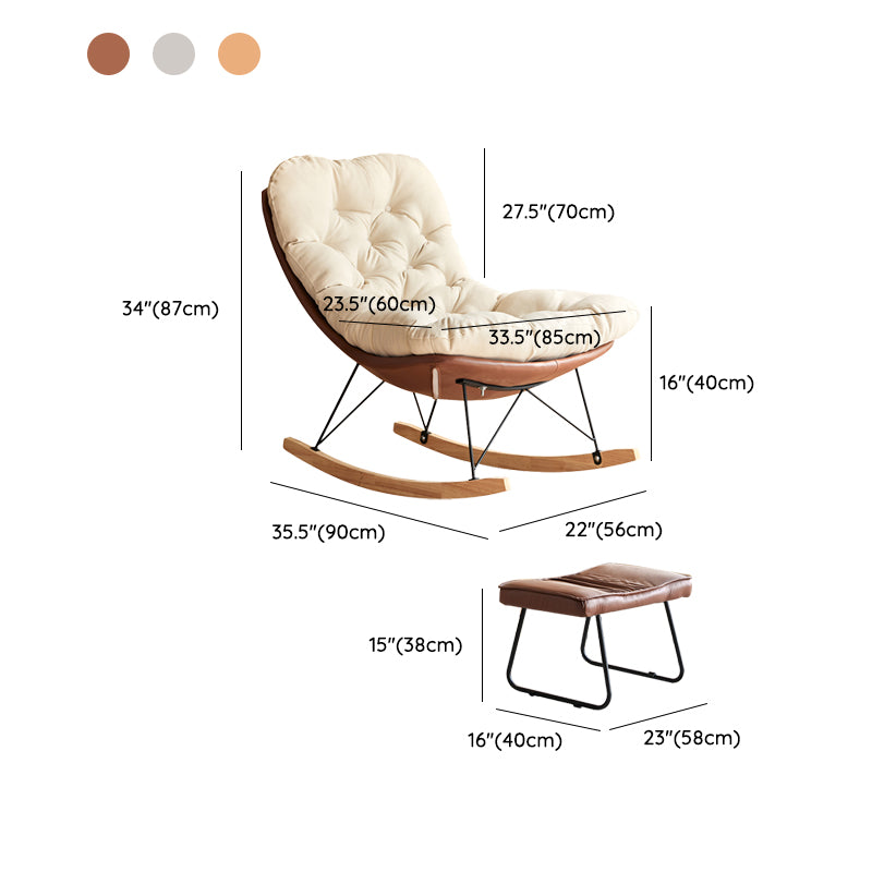 Sedia scandinava Parsons con beige trapuntato e base a slitta