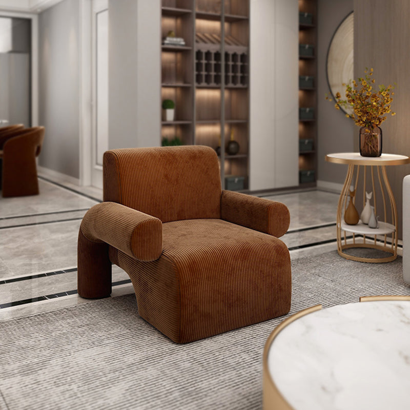 Moderne wollen blend accent fauteuil met strakke rug voor woonkamer