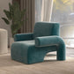 Moderne wollen blend accent fauteuil met strakke rug voor woonkamer