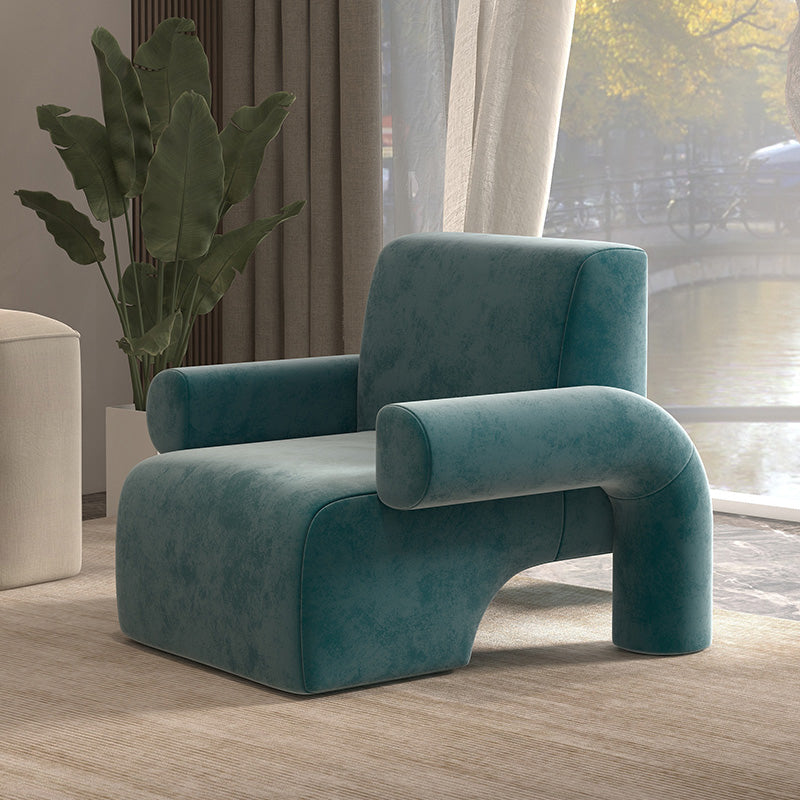 Modern Wool Blend Accent Armchair with Tight Back for Living Room