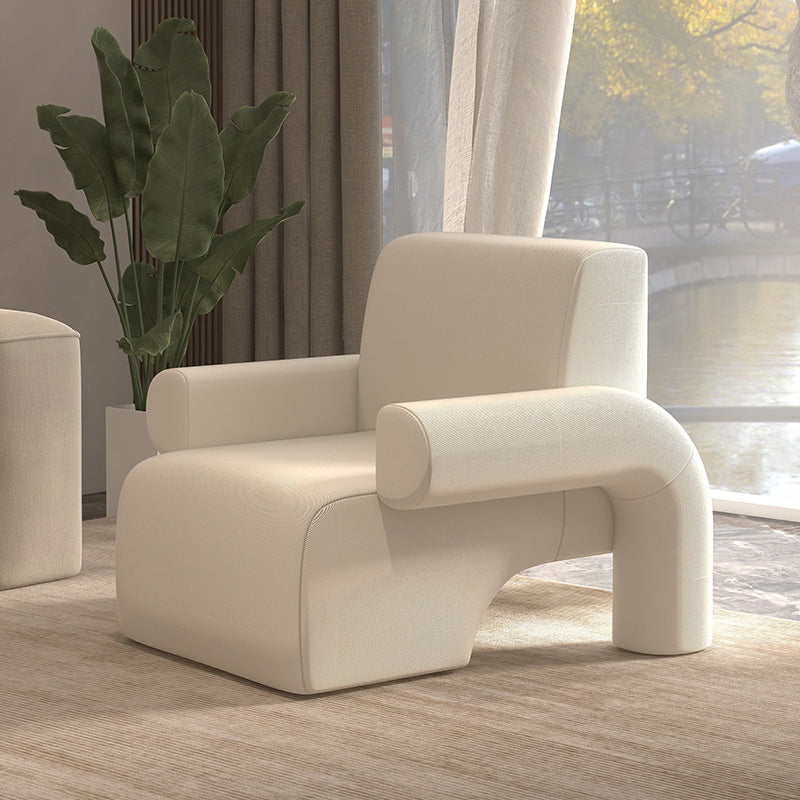 Moderne wollen blend accent fauteuil met strakke rug voor woonkamer