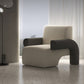 Moderne wollen blend accent fauteuil met strakke rug voor woonkamer