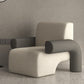 Moderne wollen blend accent fauteuil met strakke rug voor woonkamer