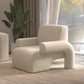 Moderne wollen blend accent fauteuil met strakke rug voor woonkamer