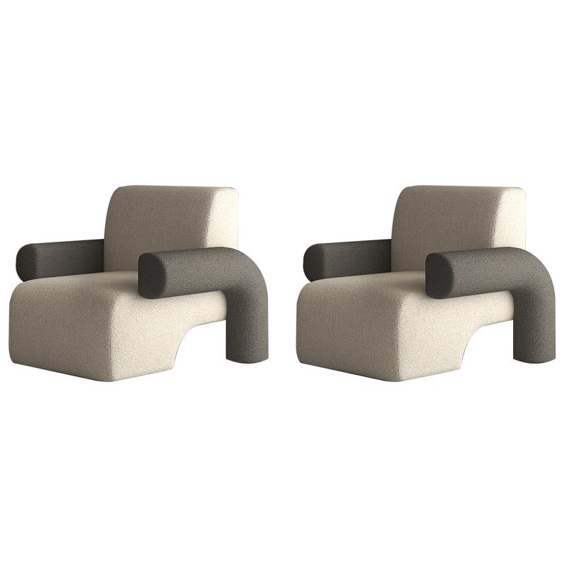 Moderne wollen blend accent fauteuil met strakke rug voor woonkamer