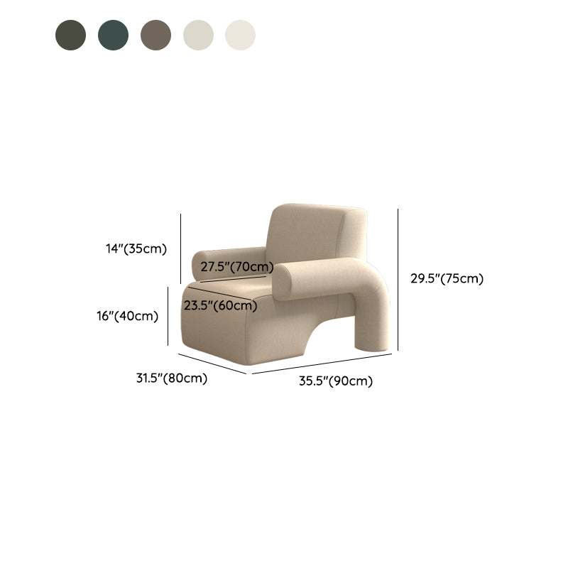 Moderne wollen blend accent fauteuil met strakke rug voor woonkamer