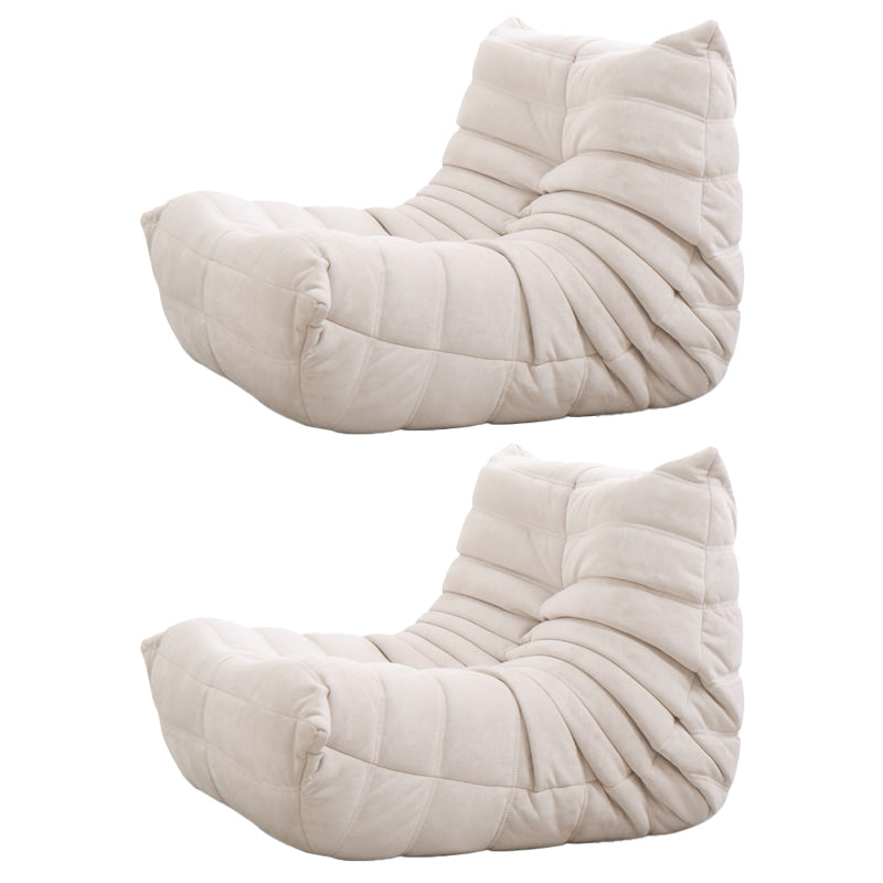 Contemporary Parsons Chair with Sewn Pillow Back Armless Chair White 2 Piece Set Clearhalo 'Accent Chairs' 'accent_chairs' 'Chairs & Seating' 'furn' 'furn_accent_chairs' 'Furniture' 'Living Room Furniture' 7823746