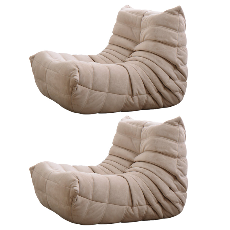 Contemporary Parsons Chair with Sewn Pillow Back Armless Chair Brown 2 Piece Set Clearhalo 'Accent Chairs' 'accent_chairs' 'Chairs & Seating' 'furn' 'furn_accent_chairs' 'Furniture' 'Living Room Furniture' 7823754